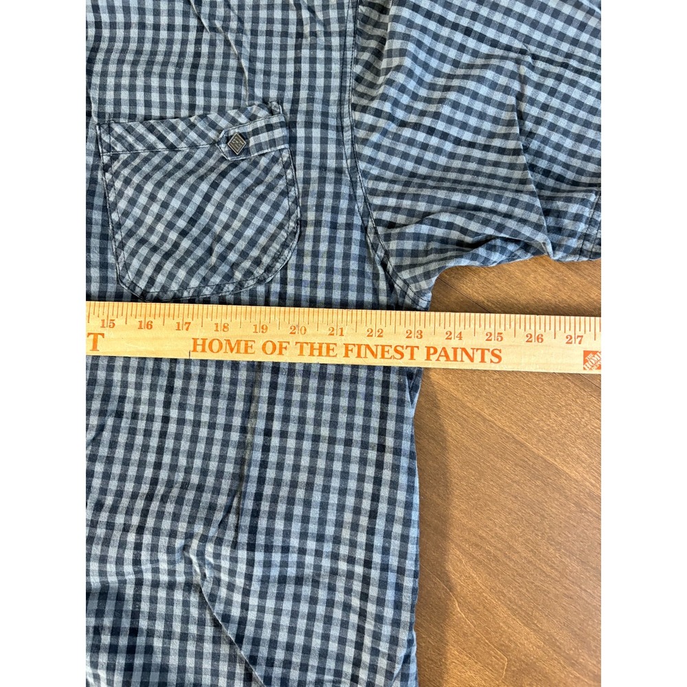 Enyce Mens 2XL Button Up Short Sleeve Gingham‎ Black White Plaid - Picture 5 of 7